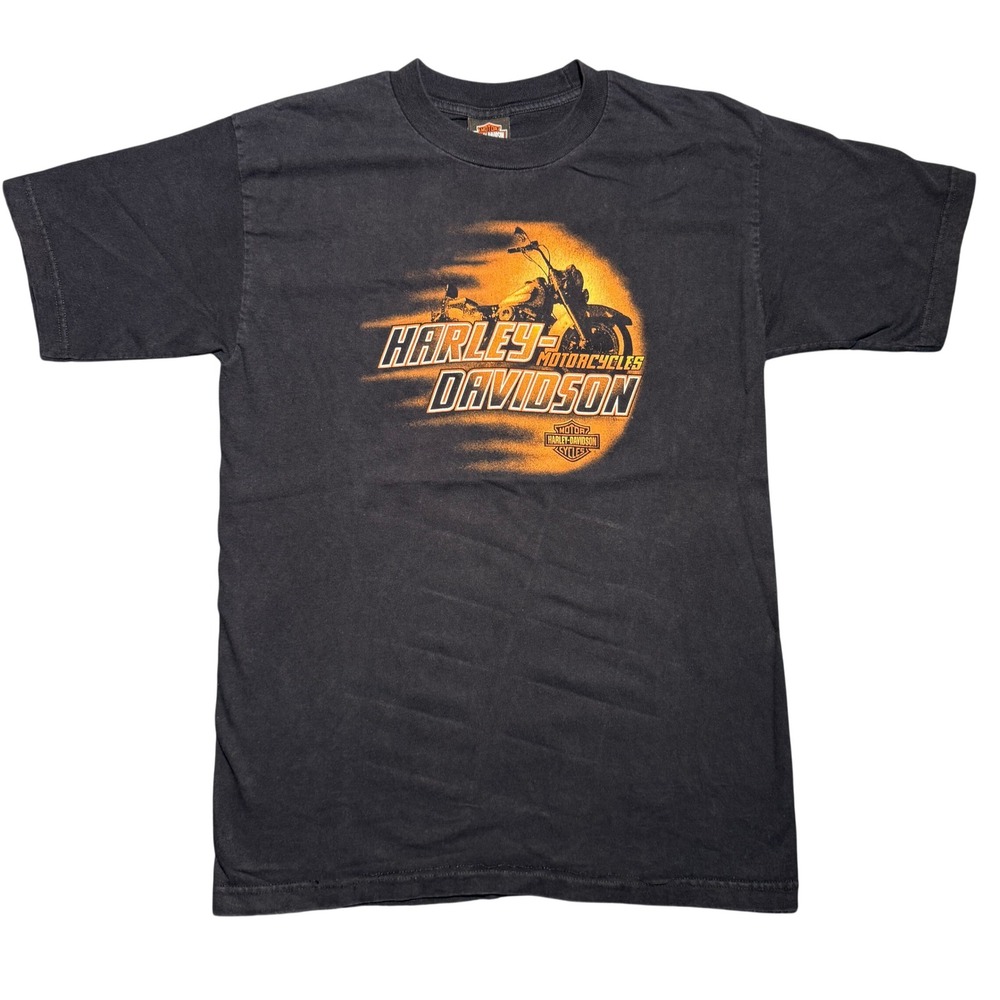 Vintage Harley Davidson Indy West Plainfield Indiana Engine T-Shirt Black Large